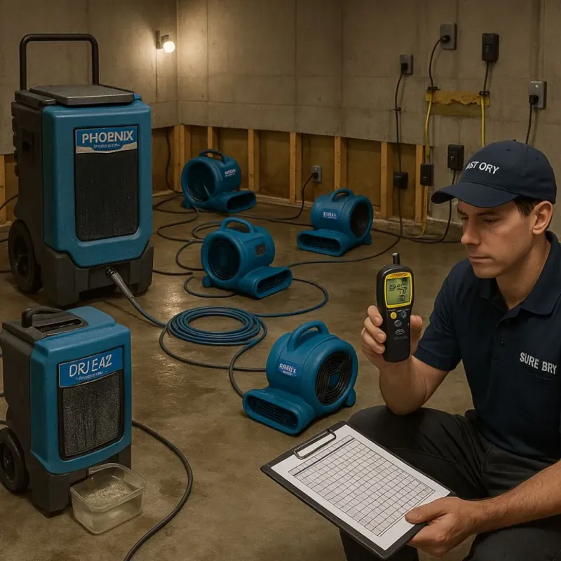 Structural Drying and Dehumidification process in Calais, ME